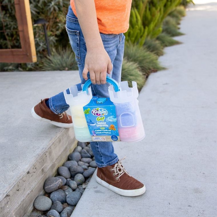 Learning Resources, Playfoam go! Zamek, masa piankowa, zestaw podróżny z figurkami