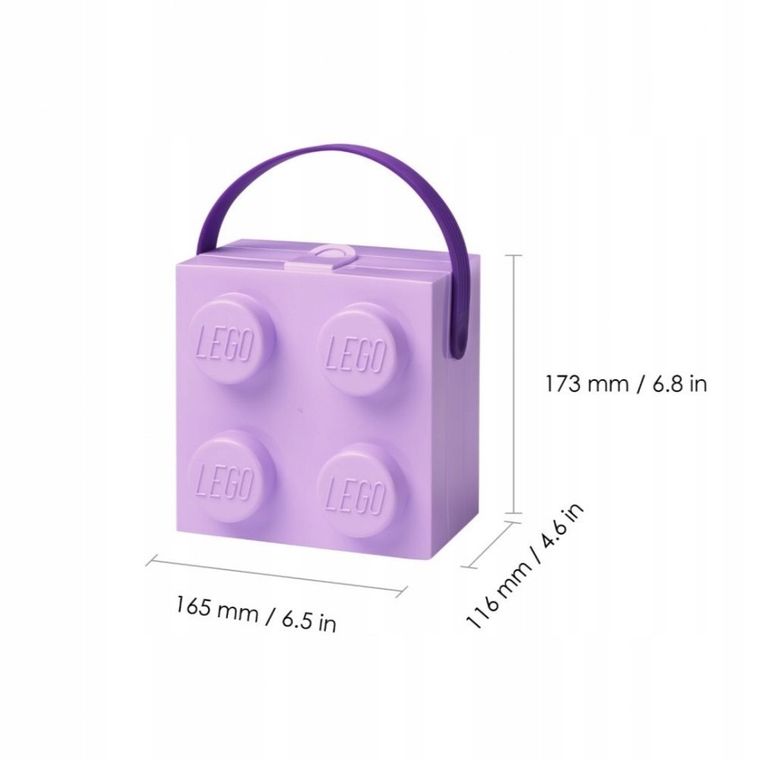 LEGO, Brick 4, pojemnik klocek z uchwytem, fioletowy