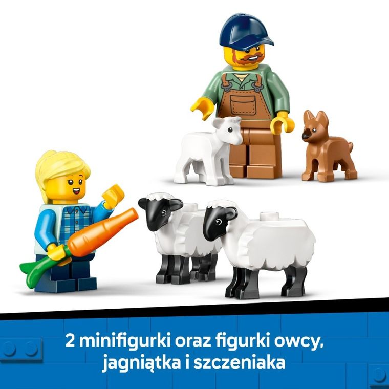 LEGO City, Czerwony traktor z przyczepą i owcą, 60461