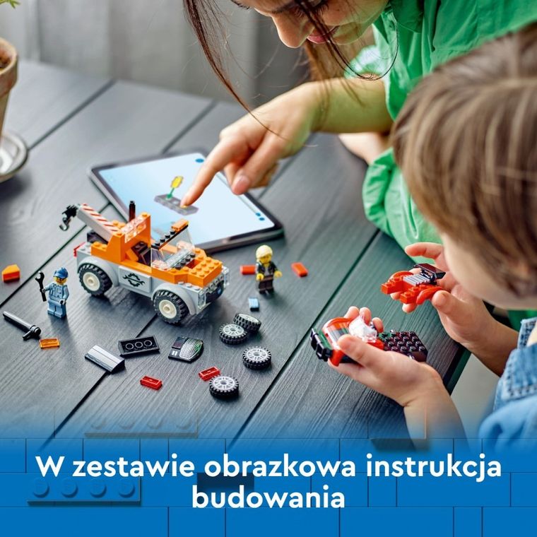 LEGO City, Samochód pomocy drogowej i naprawa sportowego auta, 60435