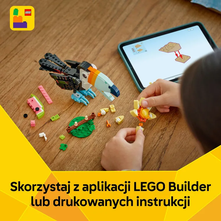 LEGO Creator 3 w 1, Dzikie zwierzęta: Tropikalny tukan, 31173