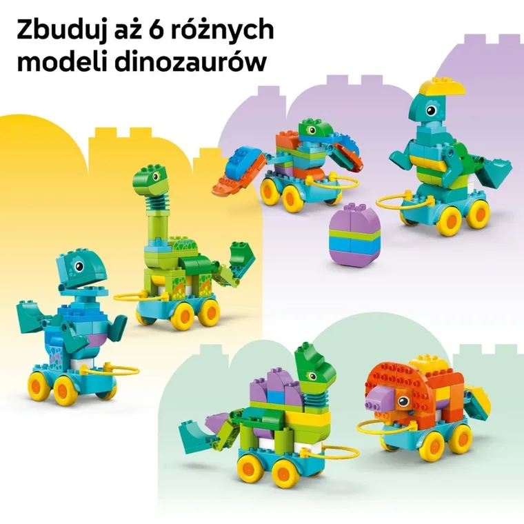 LEGO DUPLO, 3 w 1 Dinozaury na kółkach, zabawka, 10451