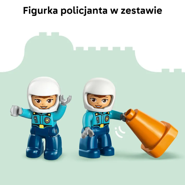 LEGO DUPLO, Niebieski motocykl policyjny, 10471