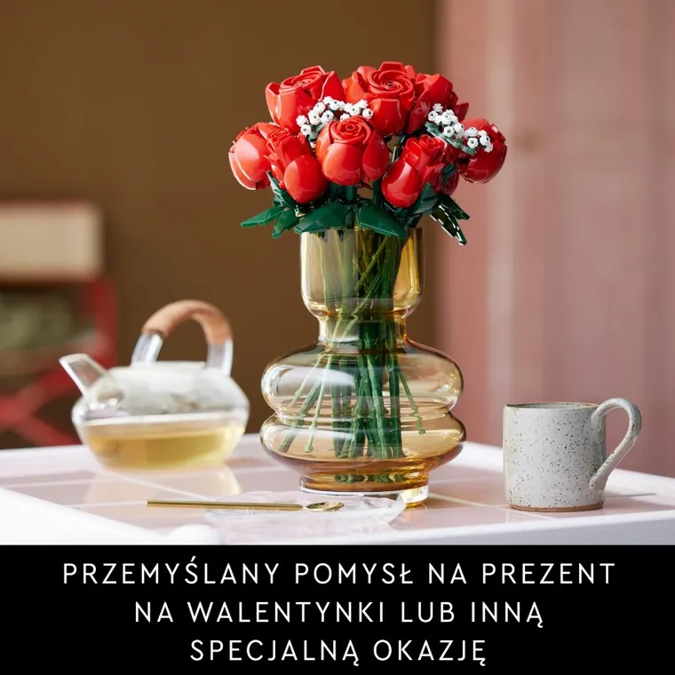 LEGO Icons, Bukiet róż, kwiaty, 10328