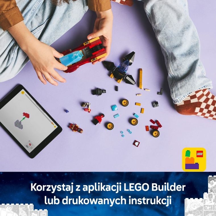 LEGO Marvel, Auto Iron Mana i Czarna Pantera kontra Czerwony Hulk, 76310