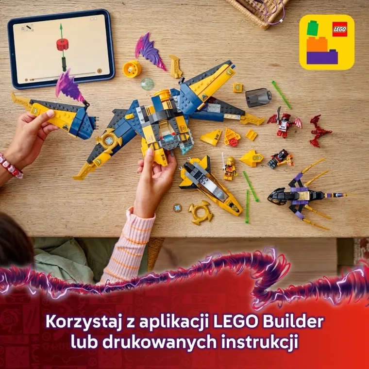 LEGO NINJAGO, Ras i burzowy superodrzutowiec Arina, 71833