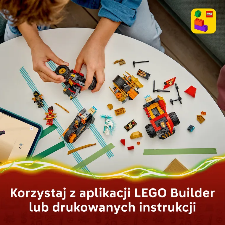 LEGO NINJAGO, Wielofunkcyjne pojazdy Kaia i Cole’a, 71864
