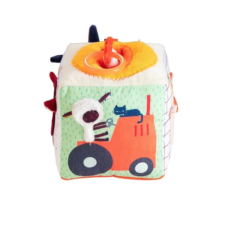 Lilliputiens, Farma, dźwiękowa kostka aktywizująca, wielofunkcyjna, 9m+