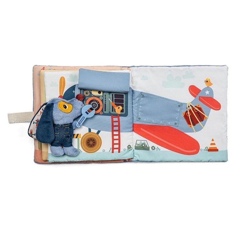 Lilliputiens, Garaż Pieska Jules'a, miękka książeczka aktywizująca, 12m+