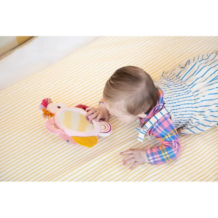 Lilliputiens, Jednorożec Lena, zabawka sensoryczna z lusterkiem i uchwytami, 3m+