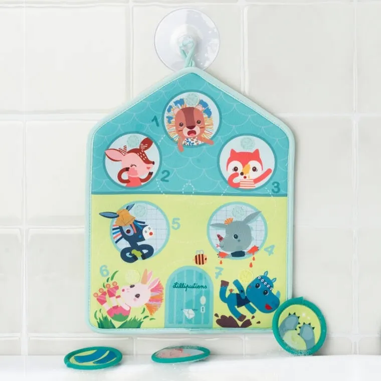 Lilliputiens, Myję się, edukacyjna mata do wanny, 18m+