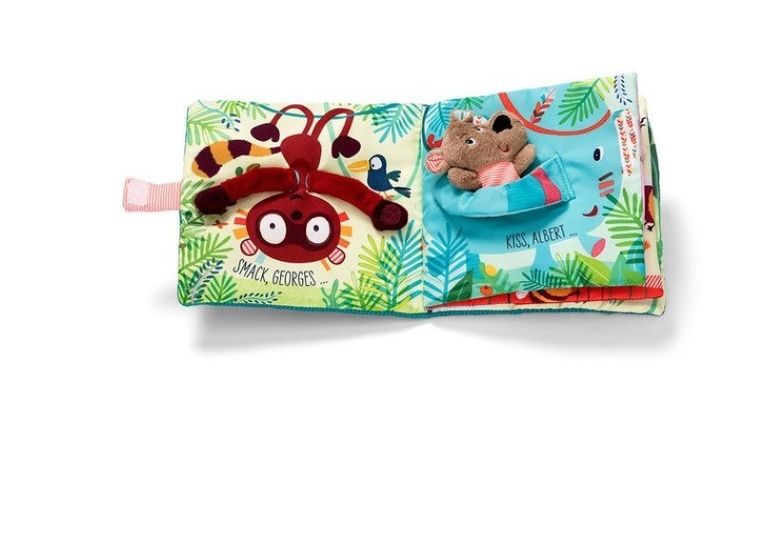 Lilliputiens, Niedźwiadek Cesar, książeczka z mini-pacynką na palec "Buziaki dla Cezara", 12m+