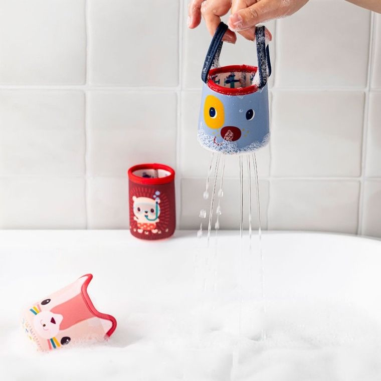 Lilliputiens, Piesek Jules, 3 kubeczki do kąpieli, 6m+