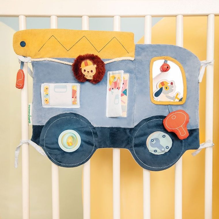 Lilliputiens, Piesek Jules, miękka tablica aktywizująca, samochód, 3m+