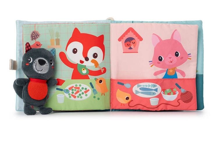 Lilliputiens, Smacznego! Wilk Louis, książeczka aktywizująca z mini-przytulanką, 12m+