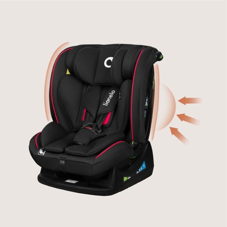 Lionelo, Aart, i-Size, fotelik samochodowy, black carbon red, 40-150 cm