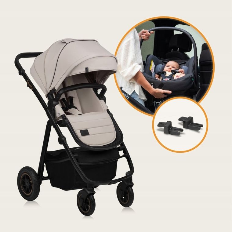 Lionelo, Amber Plus, wózek wielofunkcyjny 2w1, Beige Sand