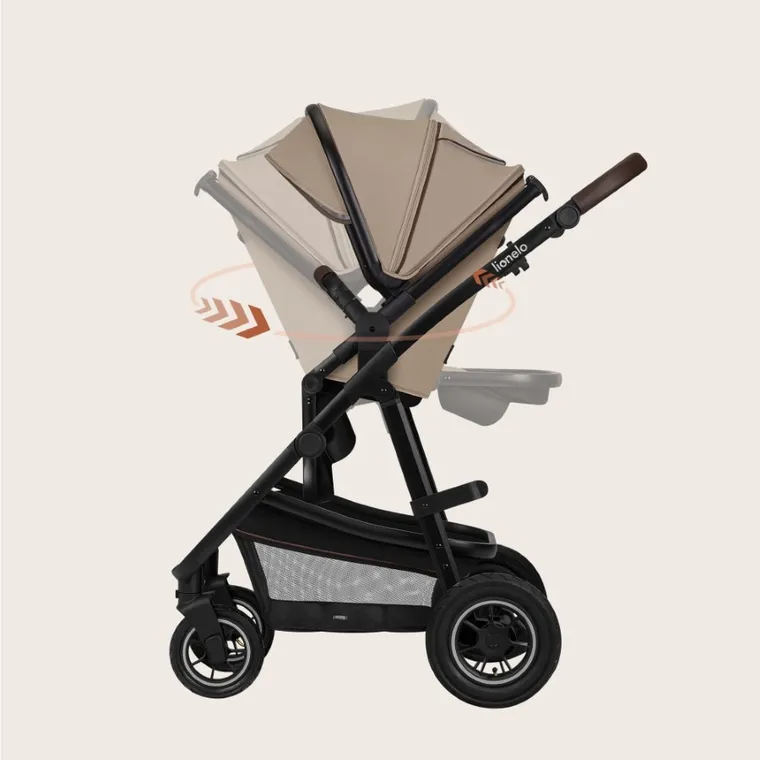 Lionelo, Amber Plus, wózek wielofunkcyjny z fotelikiem, 3w1, Beige Sand