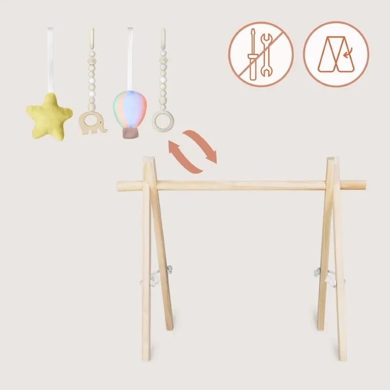 Lionelo, Anis, drewniany stojak edukacyjny, baby gym