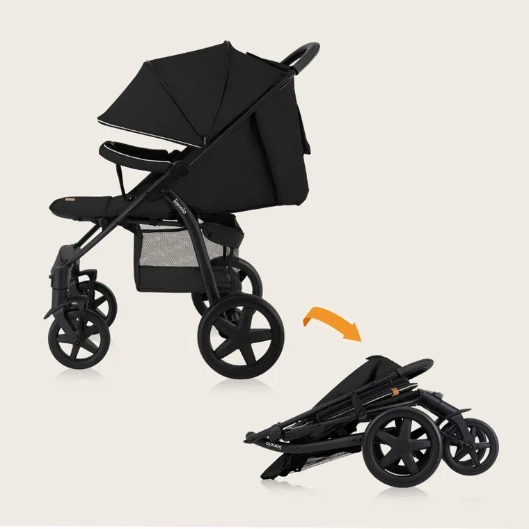 Lionelo, Annet Plus, wózek spacerowy, Black Carbon