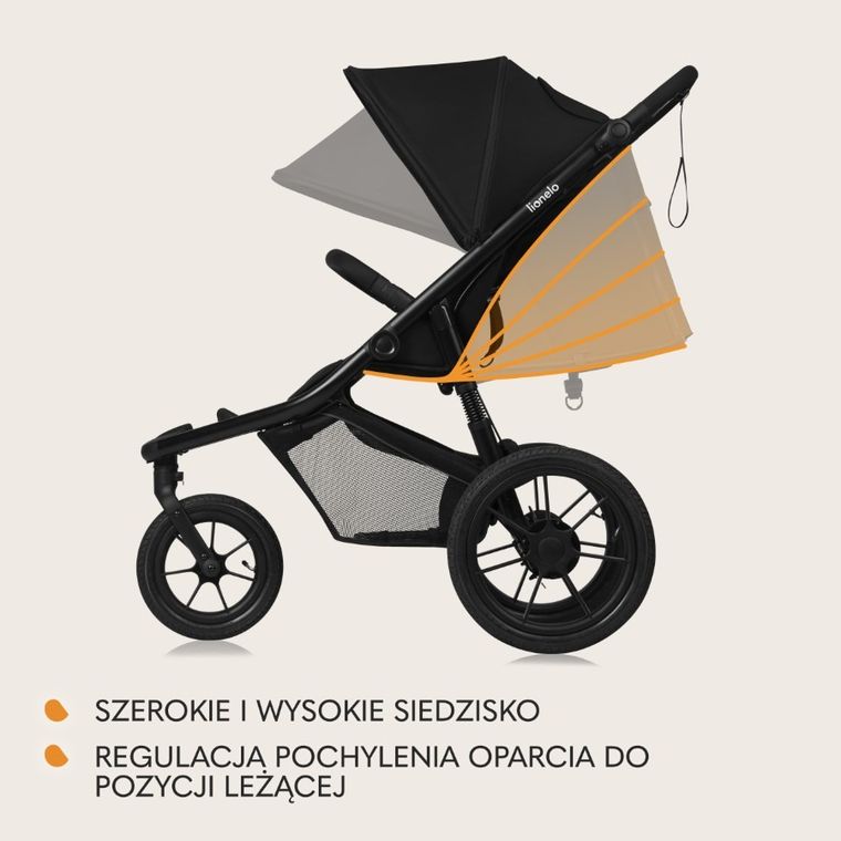 Lionelo, Azura, wózek spacerowy, Black Onyx