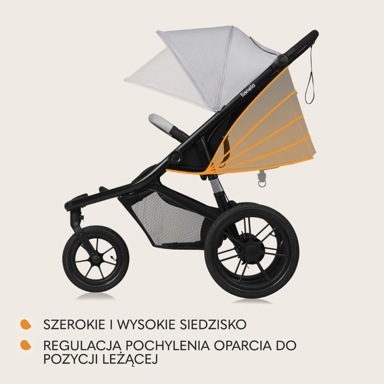 Lionelo, Azura, wózek spacerowy, Grey Stone