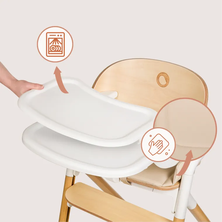 Lionelo, Celia, krzesełko do karmienia, white natural wood