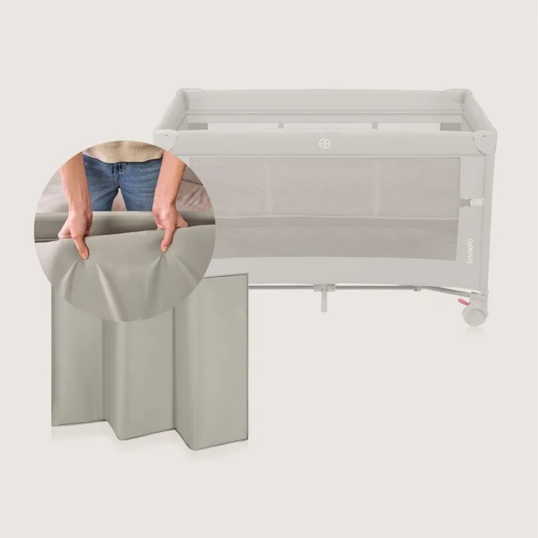 Lionelo, Ellen, łóżeczko turystyczne z funkcją dostawki, 3w1, beige