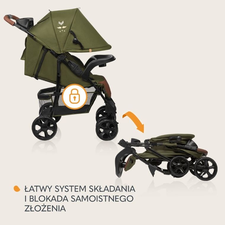 Lionelo, Emma Plus, wózek spacerowy, Forest Green