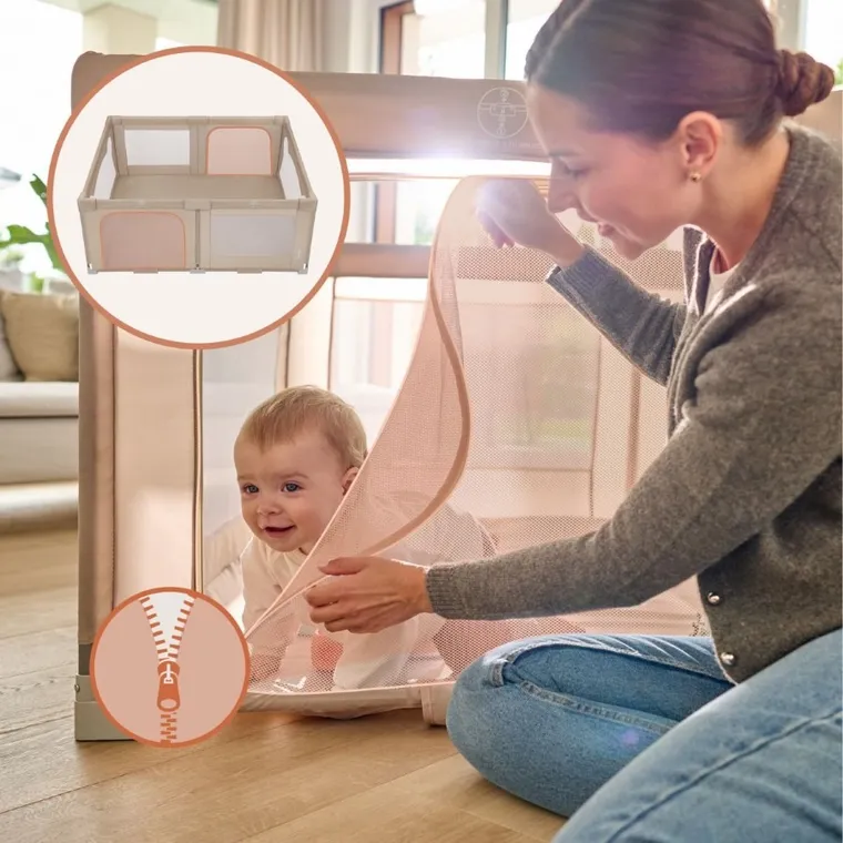 Lionelo, Florence, kojec dla dzieci, Easy Fold, beige sand