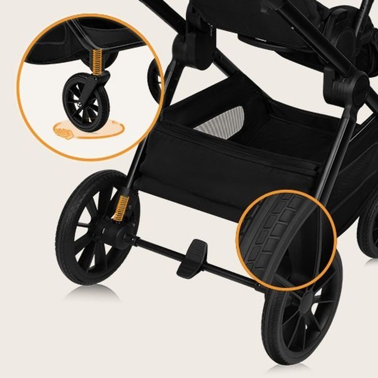 Lionelo, Layla, wózek wielofunkcyjny, 2w1, Black Onyx