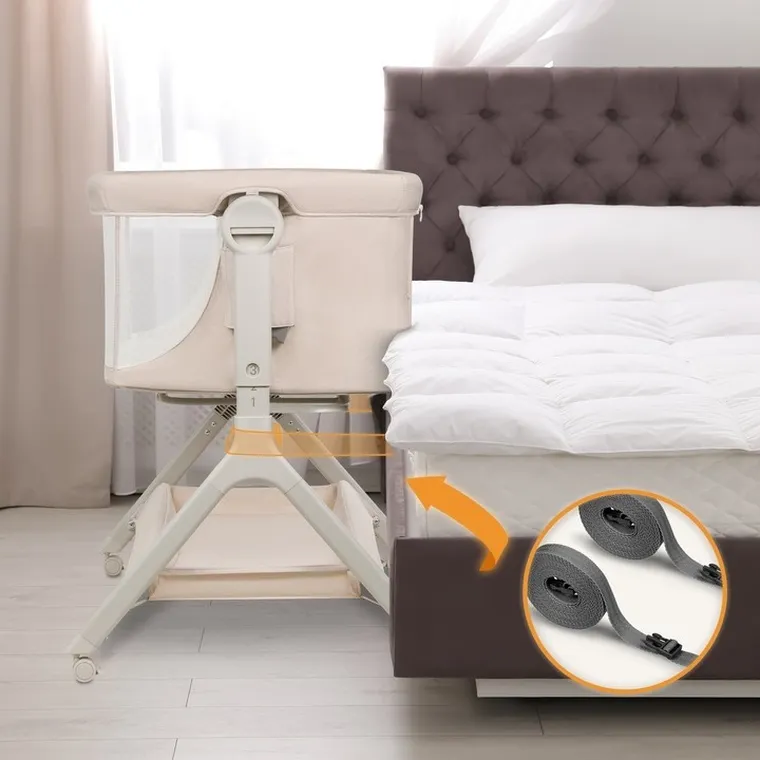 Lionelo, Leonie Plus, łóżeczko dostawne, beige sand