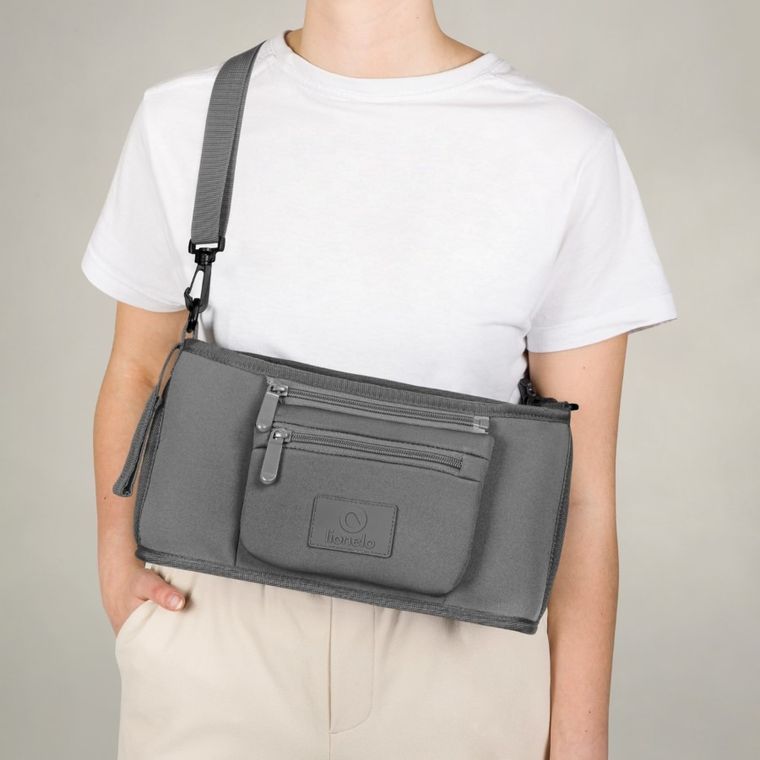 Lionelo, Little Cube, torba, organizer do wózka, Grey Stone