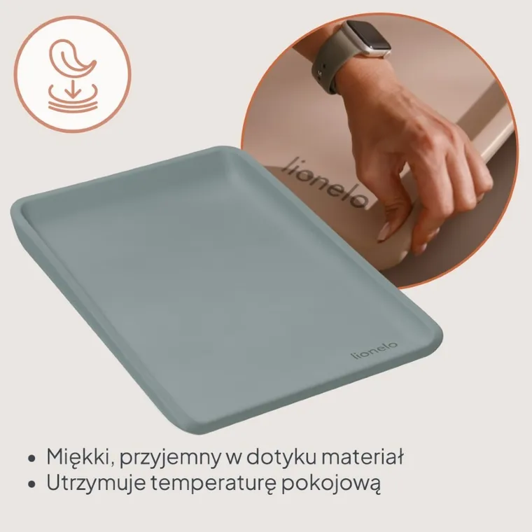 Lionelo, Megs, wielofunkcyjna mata do przewijania, grey dove