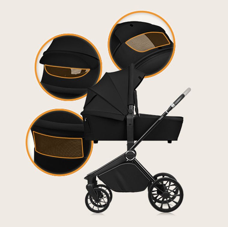 Lionelo, Mika Plus, wózek wielofunkcyjny 2w1, Black Onyx