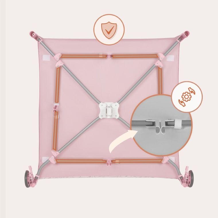 Lionelo, Mille Plus, kojec wielofunkcyjny, pink