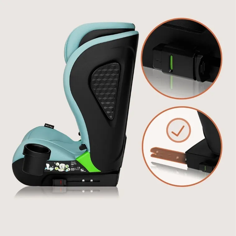 Lionelo, Neal, fotelik samochodowy, i-Size, Green Turquoise, 100-150 cm