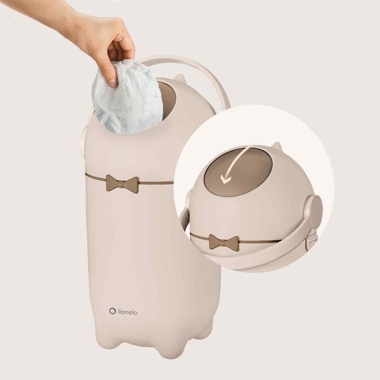 Lionelo, Purebin, kosz na pieluchy, Beige Sand