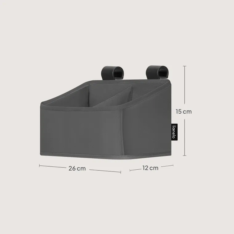 Lionelo, Sidepocket, organizer do łóżeczka, mały, grey