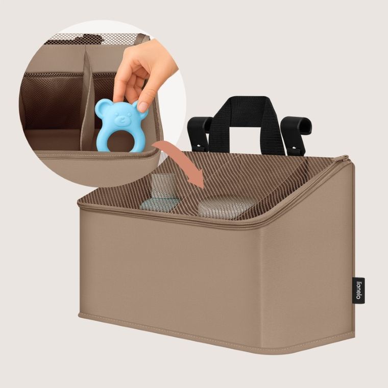 Lionelo, Sidepocket, organizer do łóżeczka, średni, beige