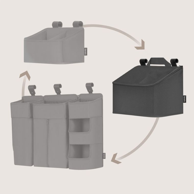 Lionelo, Sidepocket, organizer do łóżeczka, średni, grey