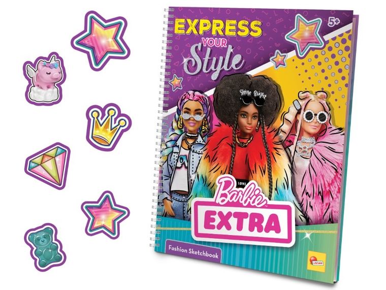 Lisciani, Barbie, Express Your Style, szkicownik z naklejkami