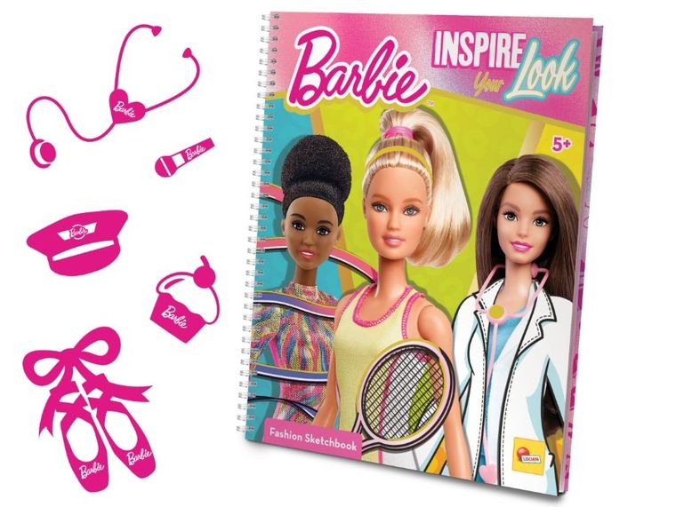 Lisciani, Barbie, Inspire Your Look, szkicownik z naklejkami