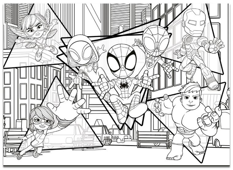 Lisciani, Spidey i super-kumple, puzzle dwustronne, 192 elementy