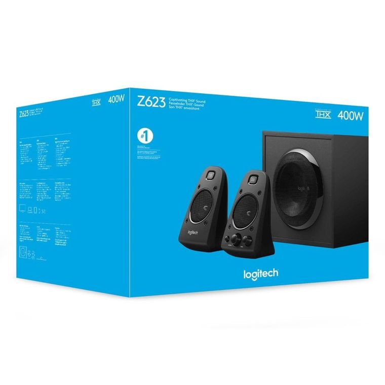 Logitech, głośniki, Z-623 Speaker, 2.1, czarne