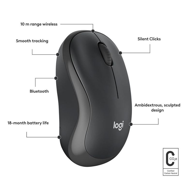 Logitech, mysz bezprzewodowa, Graphite, M240 Bluetooth