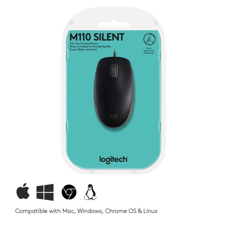 Logitech, mysz optyczna, 1000 DPI, 910-005508, czarny