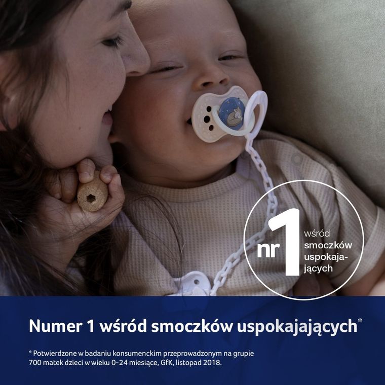 Lovi, Night&Day, smoczek silikonowy, dynamiczny, 0-6m, 2 szt.