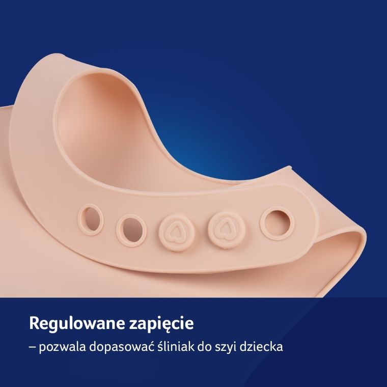 Lovi, śliniak silikonowy, Nude