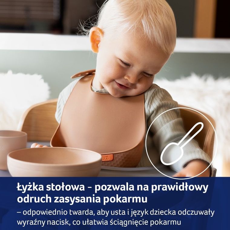 Lovi, zestaw łyżek, łyżka do karmienia i łyżka stołowa, Nude